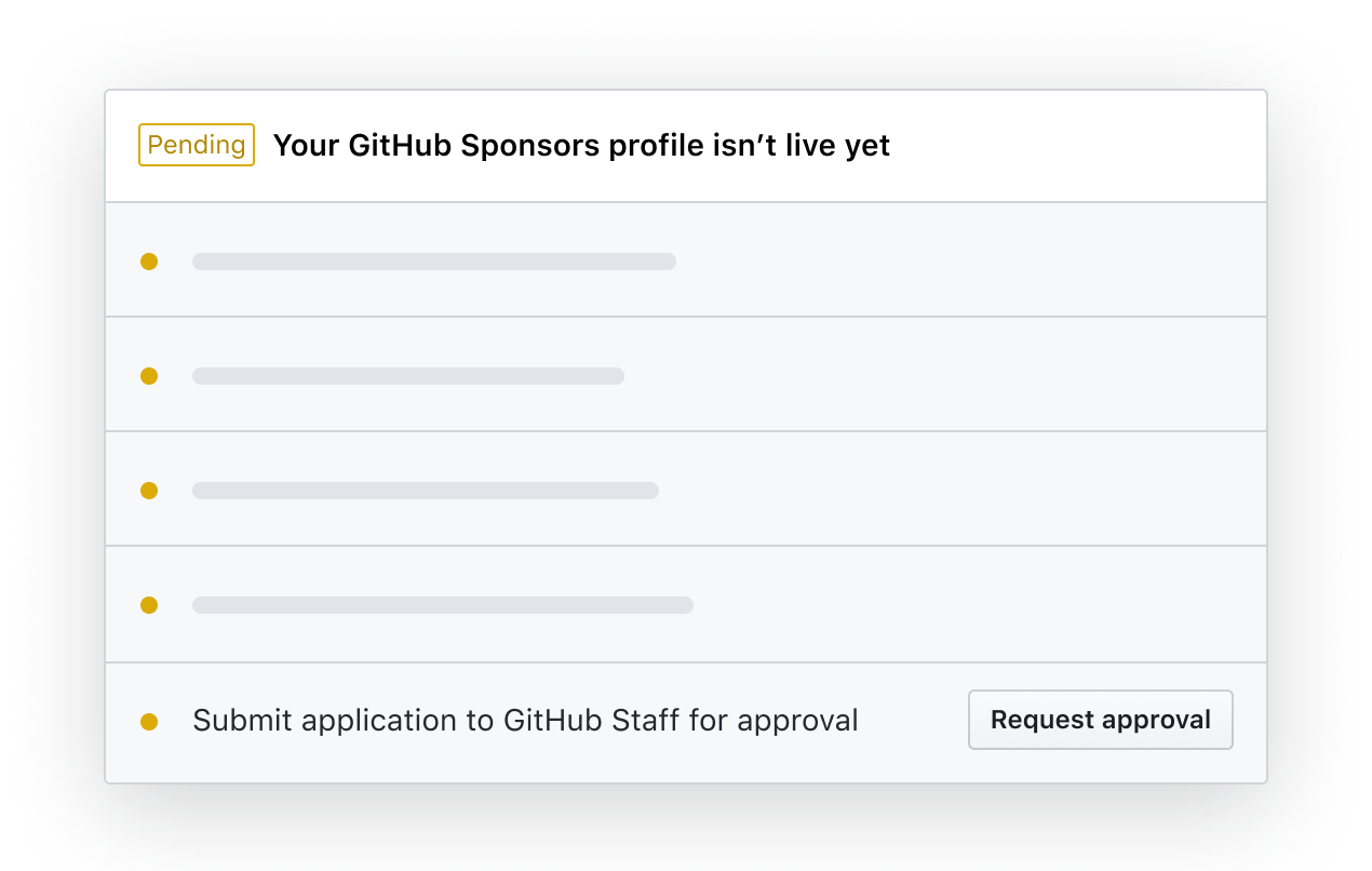 pending GitHub Sponsors profile