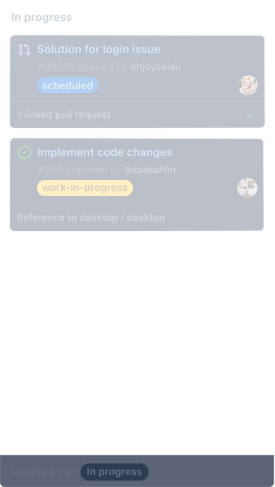 GitHub的规划和跟踪功能与您的代码同步。