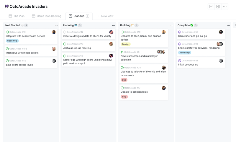 Github Projects - Board view
